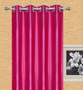SB INDIA Polyester Solid Long Crush Blackout Grommet Window Curtains Panel Drape for Living Room Bedroom Hall, 5 Feet, Dark Pink