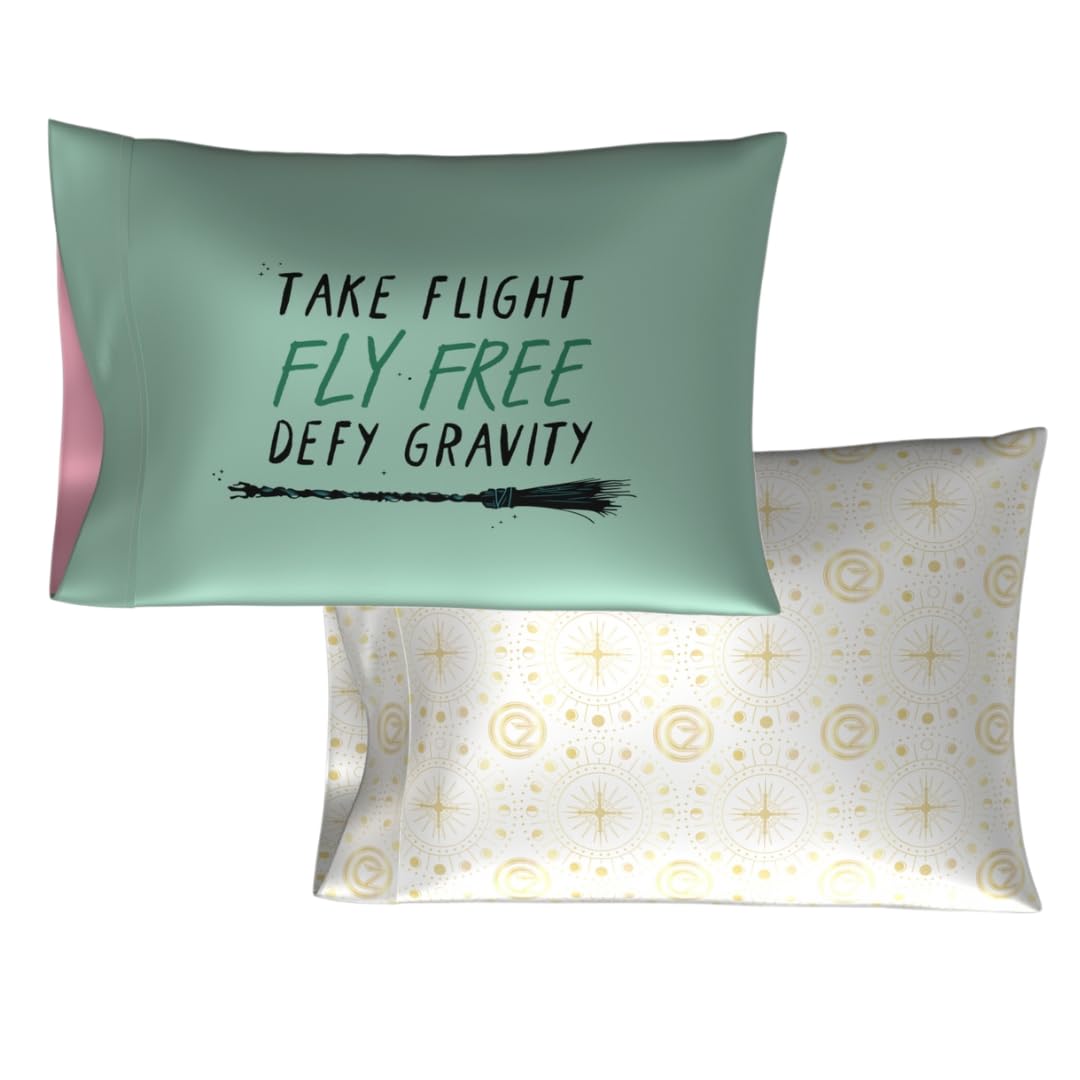 Wicked Elphaba And Glinda Beauty Silky Satin Standard Pillowcase Cover 20X30 For Hair And Skin, (Officially Licensed Product)