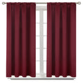 Bgment Short Burgundy Blackout Curtains 45 Inches Length - Rod Pocket Thermal Insulated Room Darkening Curtain For Bedroom Kitch