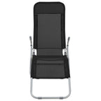 vidaXL Folding Sun Loungers 2 pcs - Textilene Black - Weather Resistant - Outdoor Beach Chairs with Adjustable Backrest and High Load Capacity