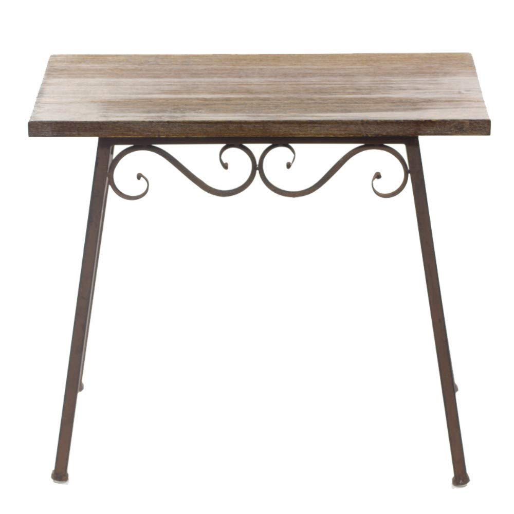 Benjara, Brown Benzara Old-Style Wood And Metal Table