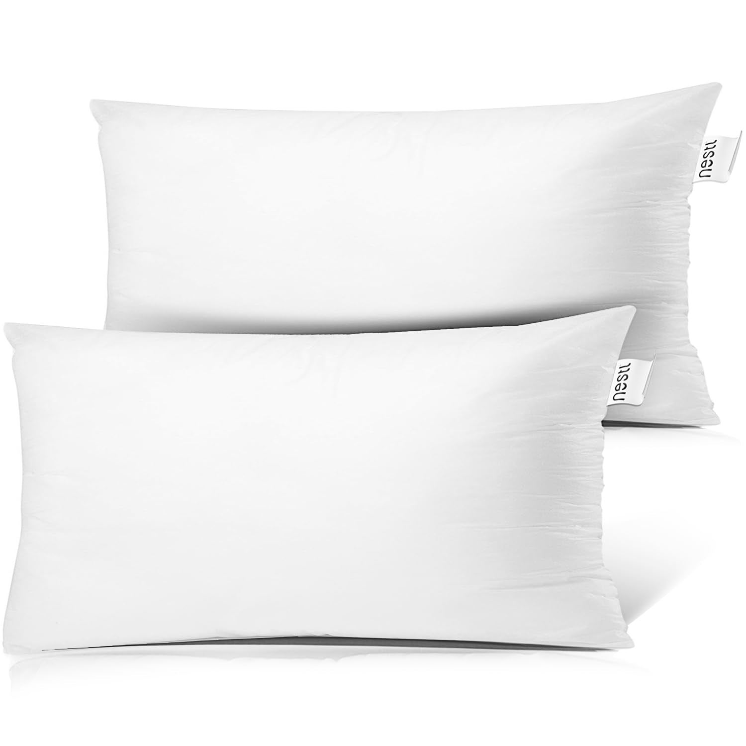 Nestl 12X18 Pillow Inserts - Throw Pillow Insert 12X18, 2 Pack Rectangle Pillows, Decorative 12X18 Pillows Throw White, 12 X 18 Pillow Insert, Lumbar Pillow Insert For Bed And Couch