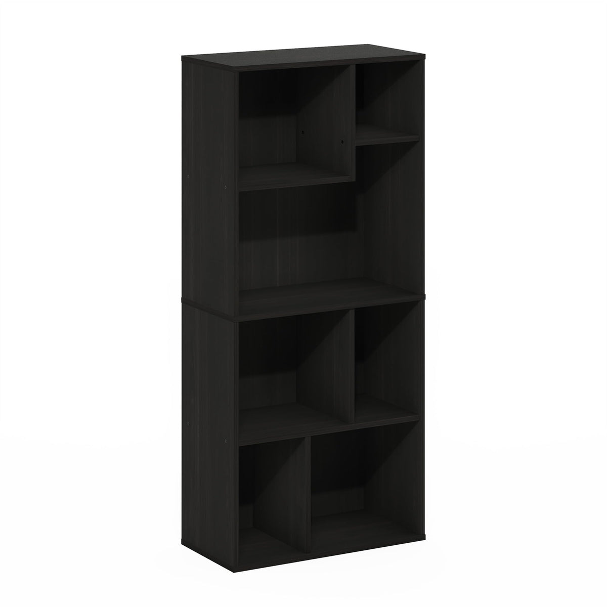 Furinno Daly 7-Cube Irregular Cubes Bookcase, Bookshelf, Storage Organizer, Espresso