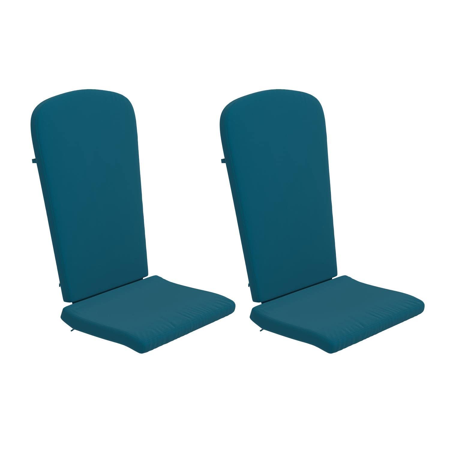 Flash Furniture Charlestown Set of 2 Adirondack Chair Cushions - Teal Fabric Cushions - 2 Thick Padding - Indoor/Outdoor - Patio