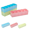 Matiman Plastic Organizer Tie Bra Socks Drawer Cosmetic Container Divider Storage Box Set Of 3 (Multi Color)