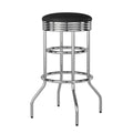 Trinity Heavy Duty 30-Inch Backless Swivel Bar Stool for Kitchen, Garage, or Workshop, Chrome Finish with Faux Leather Seat, 1 P