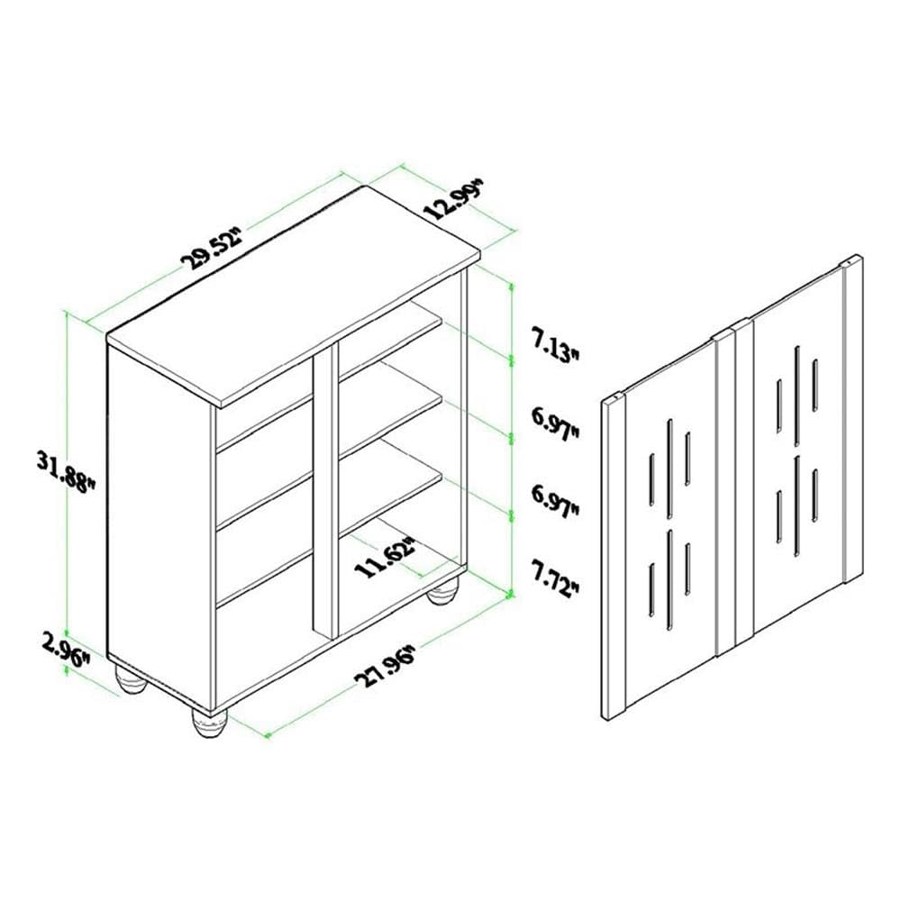 Baxton Studio Renley Modern and Contemporary Espresso Brown Finished Wood 2-Door Shoe Storage Cabinet