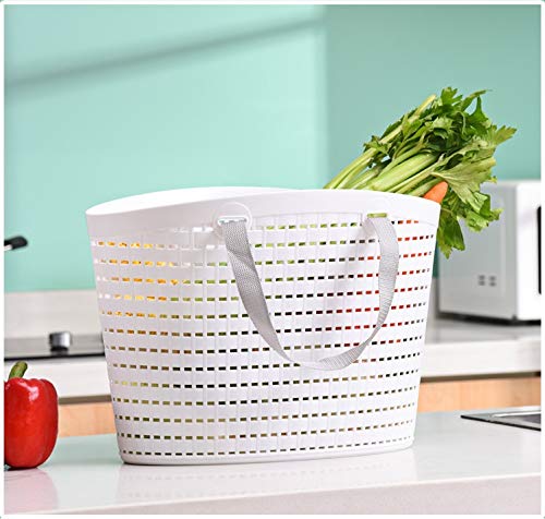 HOMIES, 1 Piece, Plastic Storage Organizer Basket with Handles, Shower Caddy Tote Bins for Bathroom, Kitchen, Closet, Size: MEDI