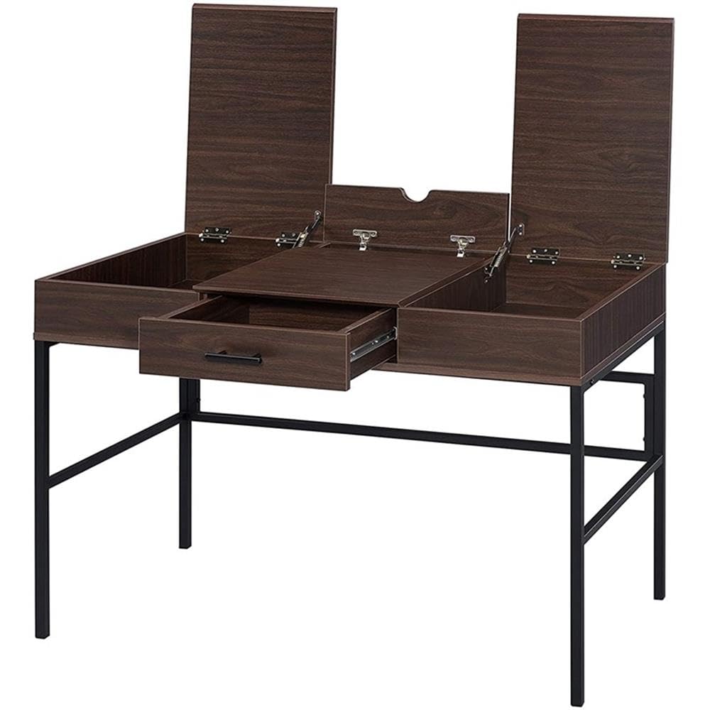 Acme Verster Wooden Storage Writing Desk with USB Port in Oak and Black