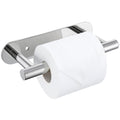 Chrome Toilet Paper Holder, Upgraded SUS304 Stainless Steel Toilet Roll Holder, Modern Double Base Paper Towel Holder Wall Mount