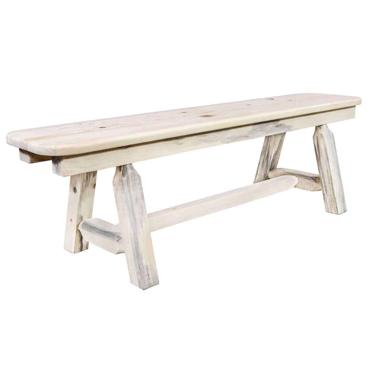 Montana Woodworks Homestead Collection Plank Style Bench, Clear Lacquer Finish