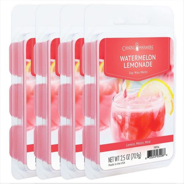 Candle Warmers Etc Classic Wax Melts 2.5oz, Watermelon Lemonade Fragrance (4-Pack) - Each Pack has x4 2.5 oz Wax Melts and 30 Ho