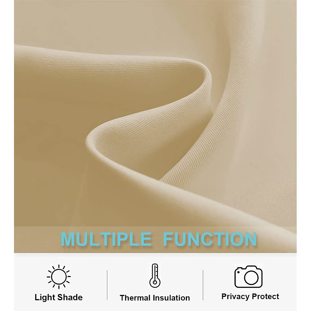 Ryb Home Thermal Insulated Tiers Short Curtains For Living Room, Plain Ring Top Small Window Treatment Panels For Office/Kitchen