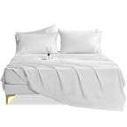 Silky Soft King Sheet Set - Luxury 4 Piece Breathable Cooling Bed Sheet & Pillowcase Set, 16'' Deep Pocket Wrinkle Free Easy Car