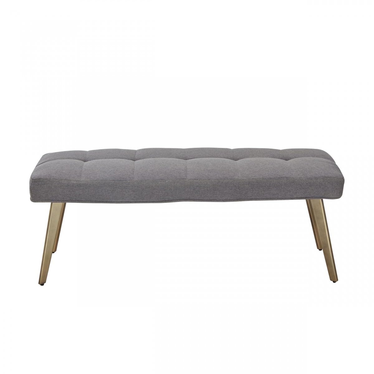 HomeRoots 473174 47 in. Gray & Gold Upholstered Linen Blend Dining Bench