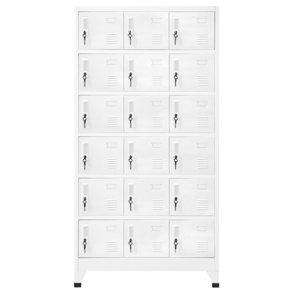Vidaxl Locker Cabinet With 18 Compartments Metal 35.4''X15.7''X70.9''