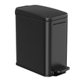SONGMICS Bathroom Trash Can, 2.6 Gallon (10 L) Small Trash Bin with Lid, Slim for Small Spaces, Stainless Steel Garbage Can, Sof