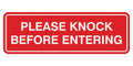 Standard Please Knock Before Entering Sign -Red - Large 1 Pack