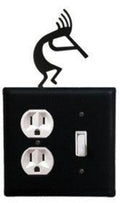 EOS-56 Kokopelli Single Outlet Single Switch Electric Wall Plate with Silhouette