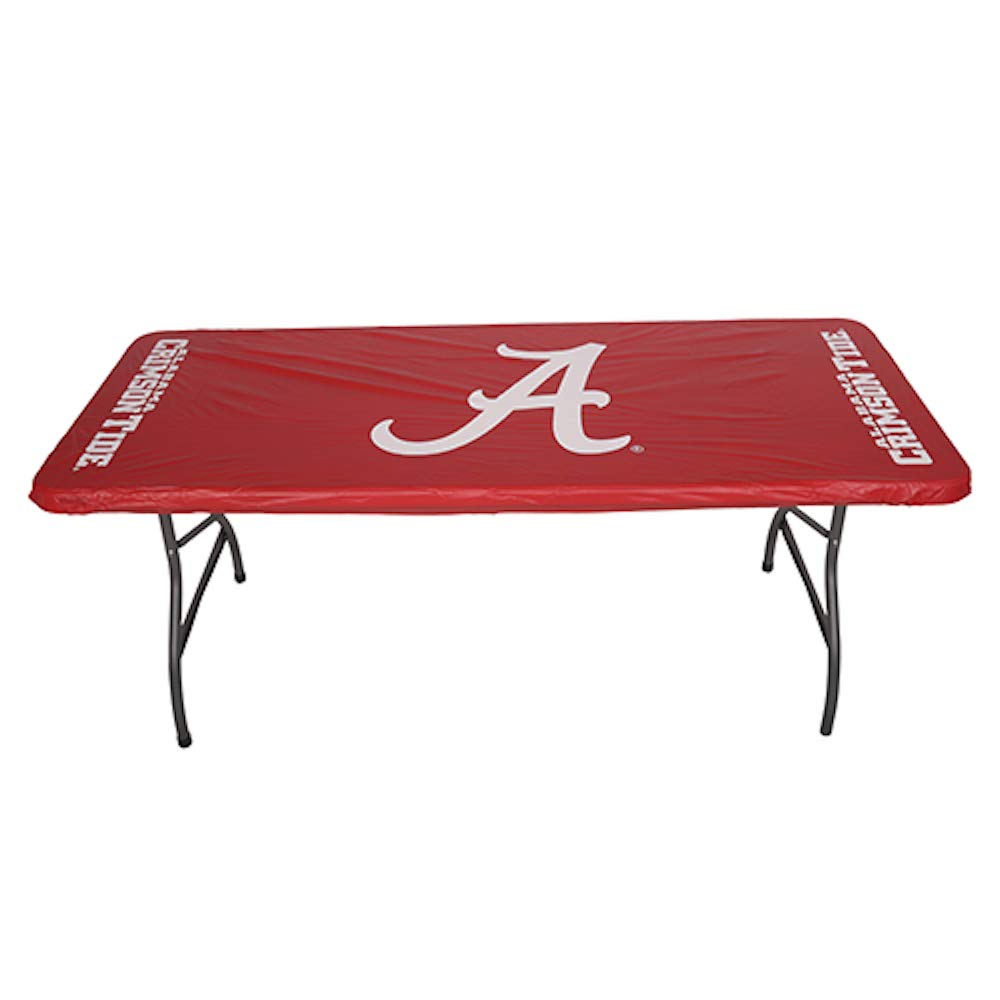 Collegiate Kwik-Covers Rectangle Plastic Table Covers, Bundle Of 2 (University Of Alabama, 8')