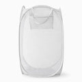 Laundry 360 Sanitized Mesh PopUp Hamper Collapsible Foldable Laundry Basket WHITE Color | Compact Space Saving Design | Breatha