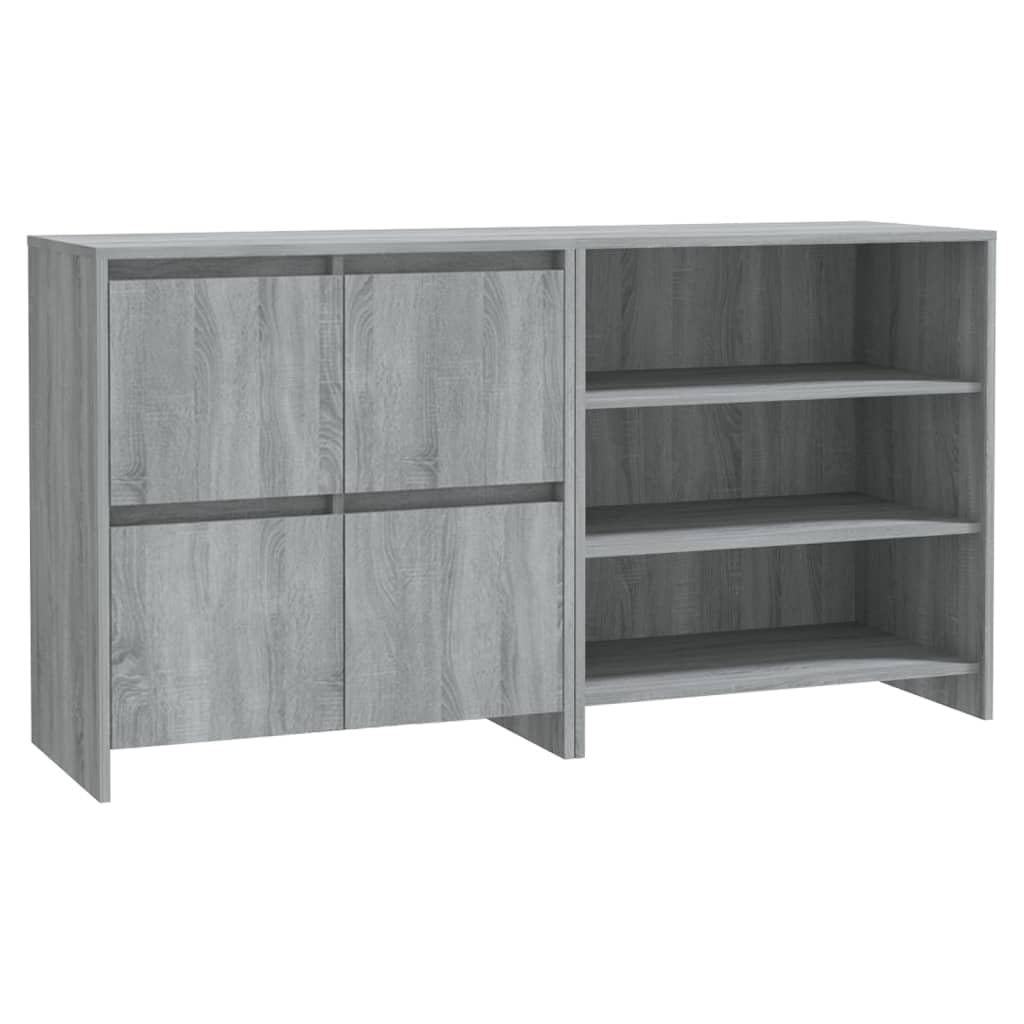 vidaXL Sideboard 2 Piece, Kitchen Buffet Cabinet with Storage, Sideboard Console Cabinet for Kitchen Living Room, Gray Sonoma Engineered Wood