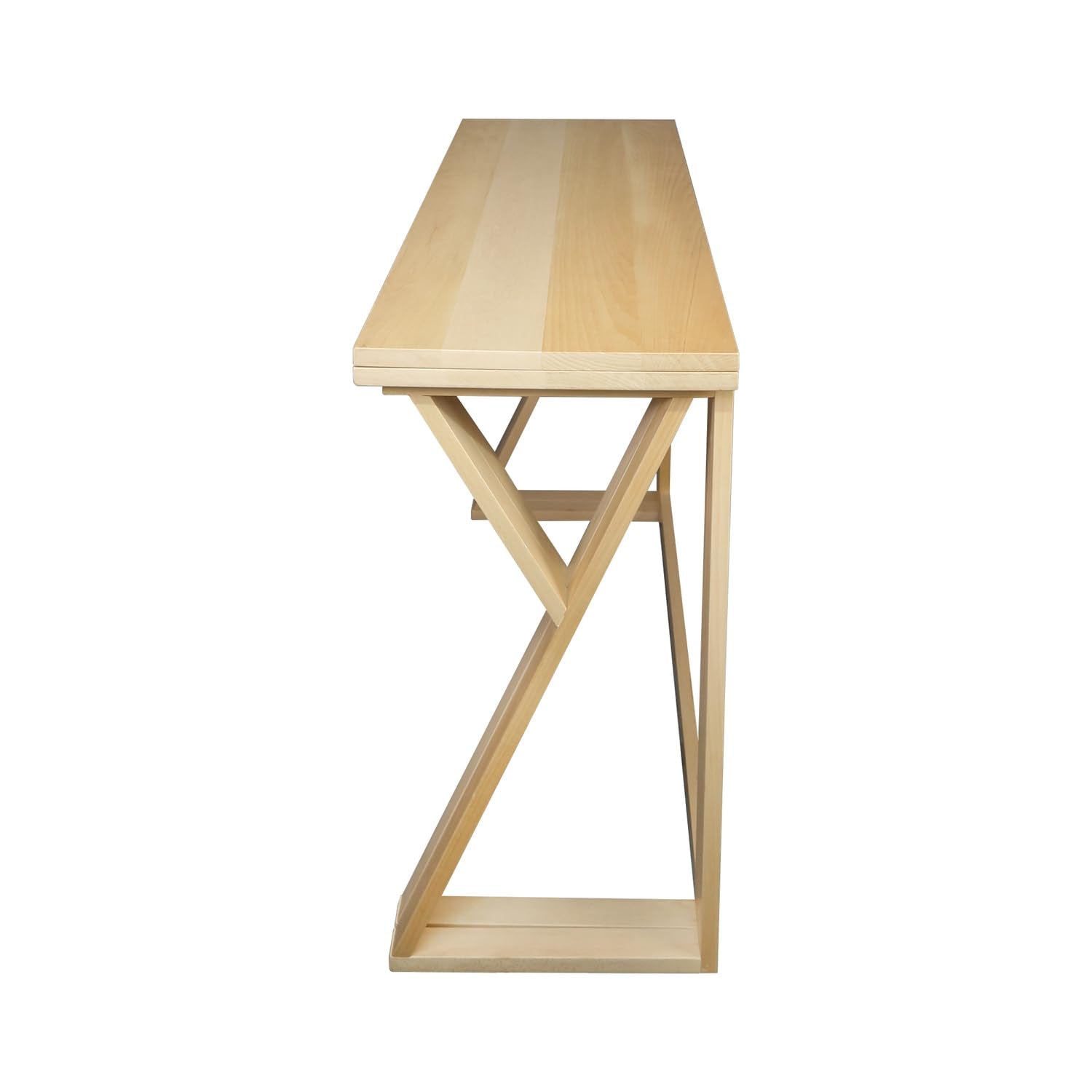 American Trails Solid Wood Folding Convertible Dining Console Table, Natural