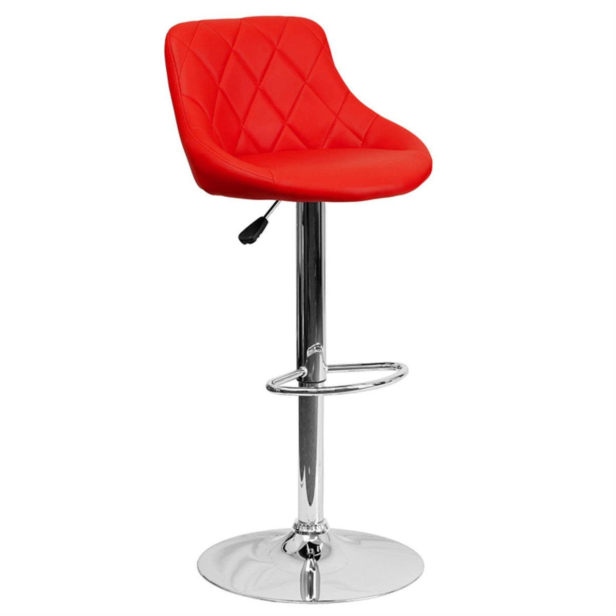 Flash Furniture 2028Ared Contemporary Red 32 Vinyl Bucket Seat Adjustable Height Barstool