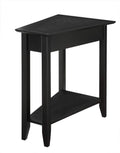 Convenience Concepts American Heritage Wedge End Table 24' - Classic Living Room Table With Storage Shelf, Side Table For Family Room, Bedside Table, Black