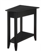 Convenience Concepts American Heritage Wedge End Table 24' - Classic Living Room Table With Storage Shelf, Side Table For Family Room, Bedside Table, Black