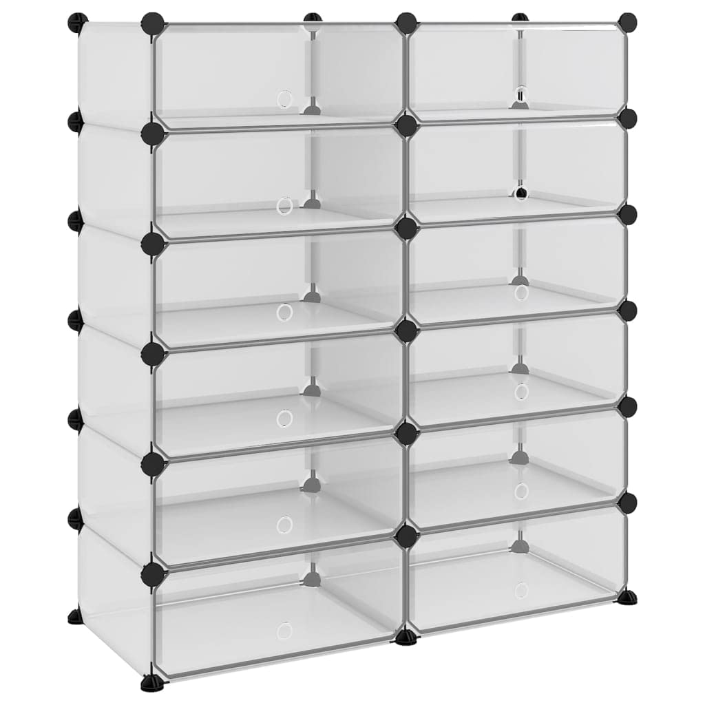 vidaXL Transparent Shoe Rack made of PP Plastic - Water-Resistant, Low-Maintenance, and Spacious Storage Solution