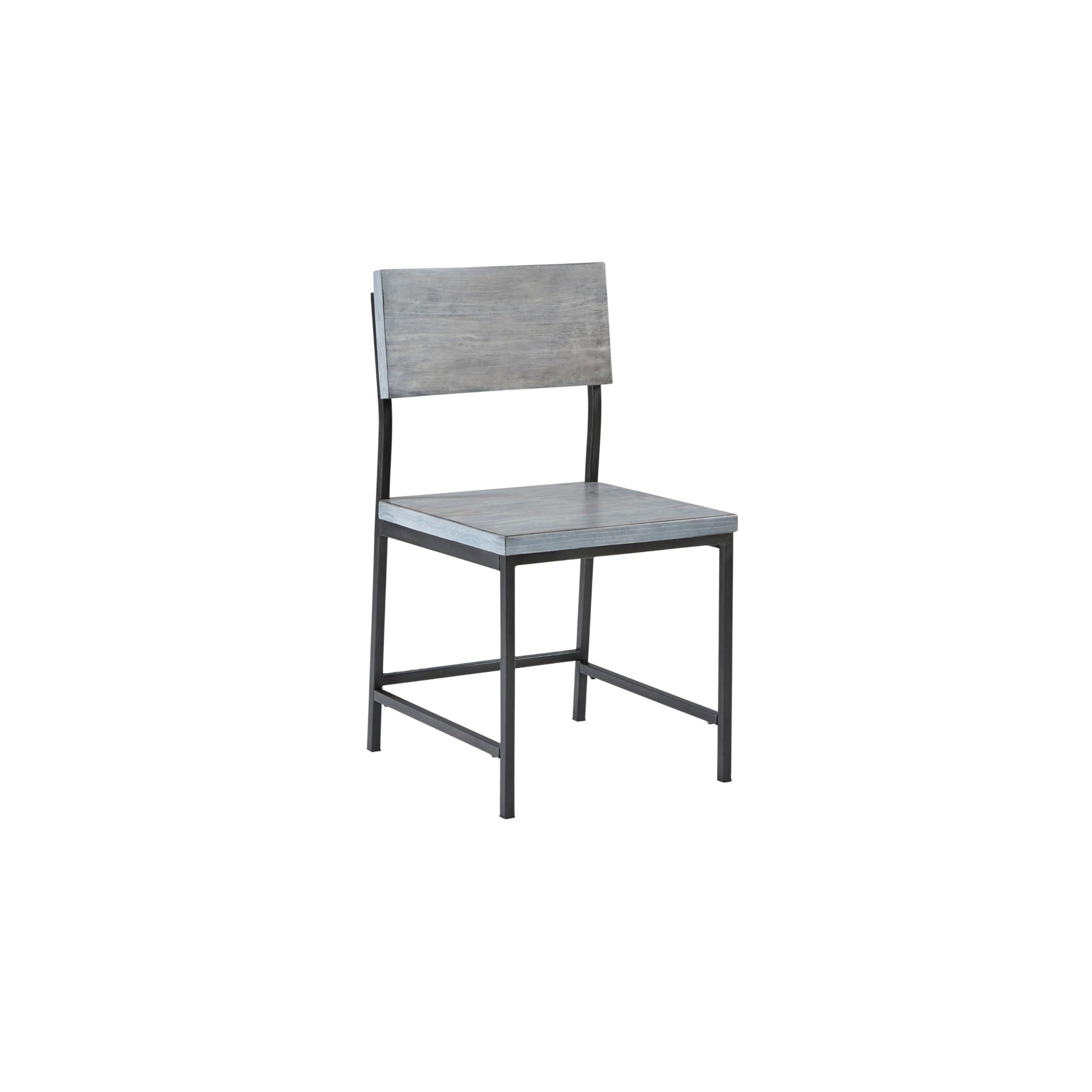Progressive Furniture Sawyer Wood/Metal Dining Chair, Gray/Gunmetal