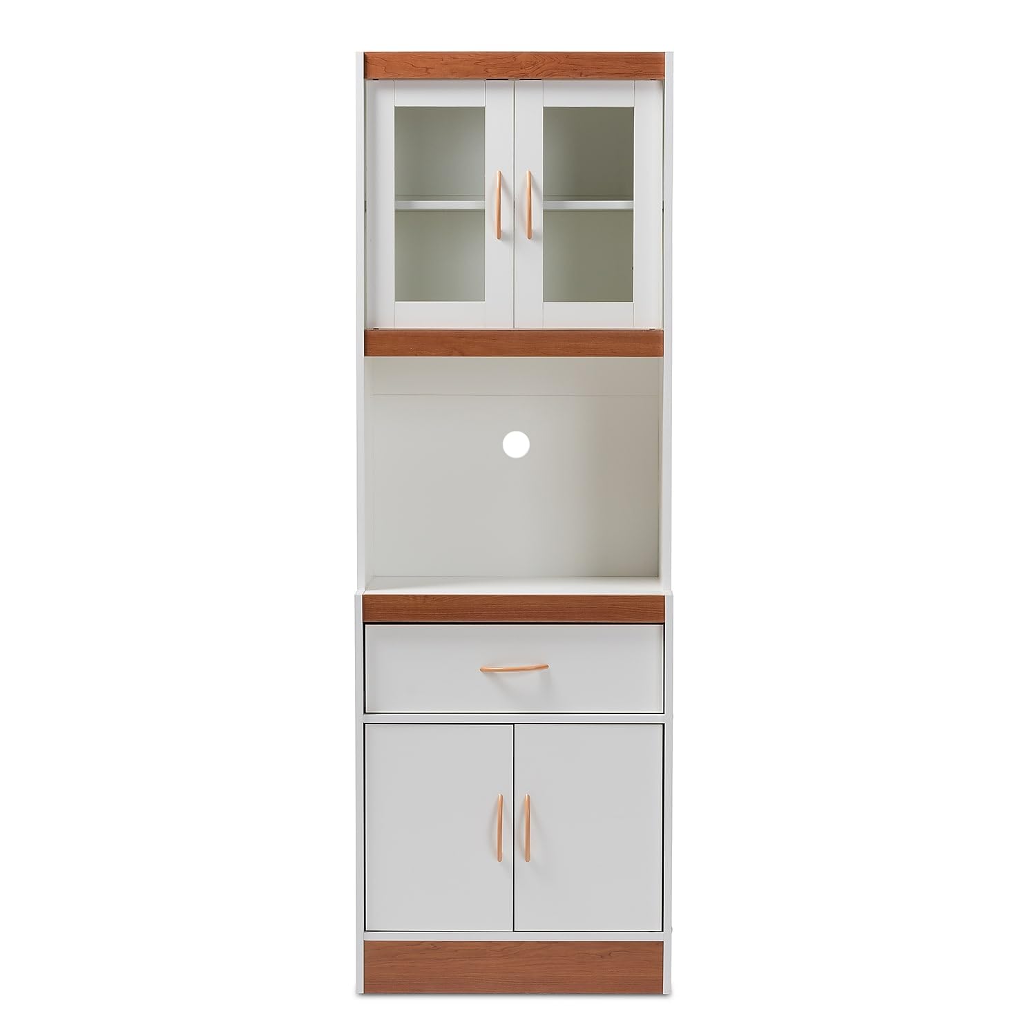 Baxton Studio Laurana Kitchen Storage Cabinet and Hutch - Thumbnail 2