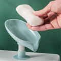 MARMIX 2 Pack Soap Holder LeafShape Self Draining Soap Dish Holder, Not Punched Easy Clean Bar Soap Holder, with Suction Cup So