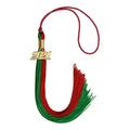 Endea Graduation Double Color Tassel with Gold Date Drop (Green/Red, 2021)