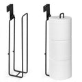 Matte Black Extra Toilet Paper Storage for 3 Roll Tissue Over The Tank Toilet Paper Roll Holder Stainless Steel Adhesive Hanging