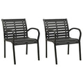 vidaXL Outdoor Patio Chairs Set - Industrial Style, Weather-Resistant, Steel and WPC Material, Stackable Design - Black Finish