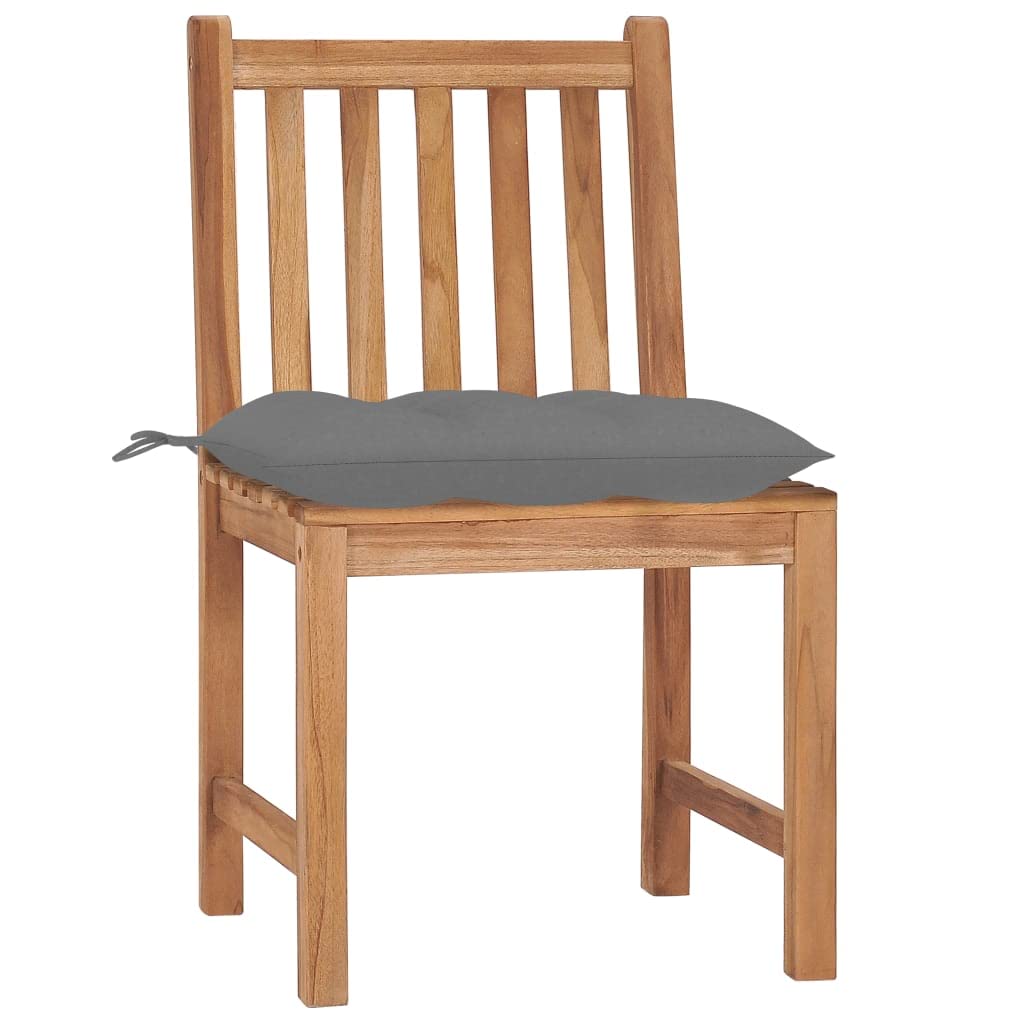 vidaXL Solid Teak Wood Patio Chairs with Cushions