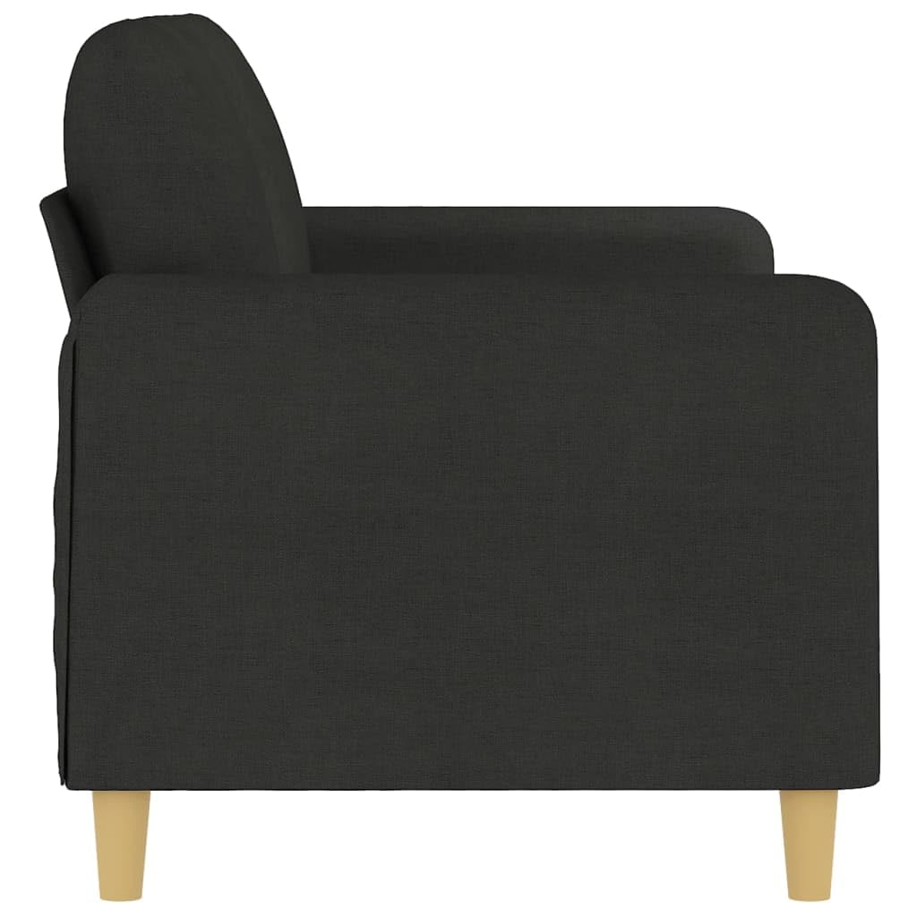 vidaXL 2-Seater Sofa in Black - Modern Fabric Upholstered Couch with Durable Metal Frame and Comfortable Padded Seats