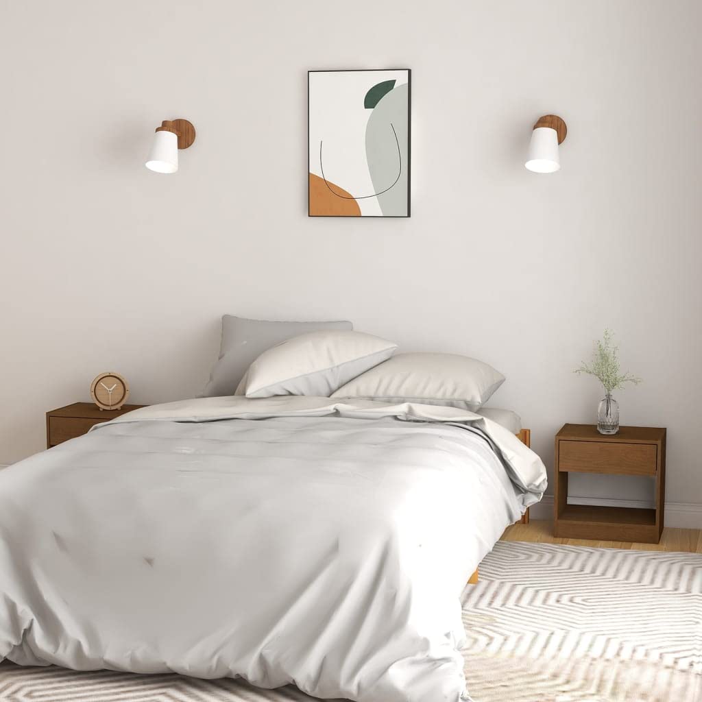 vidaXL Bedside Cabinets 2 pcs Honey Brown 15.7&quot;x12.2&quot;x15.7&quot; Solid Wood Pine