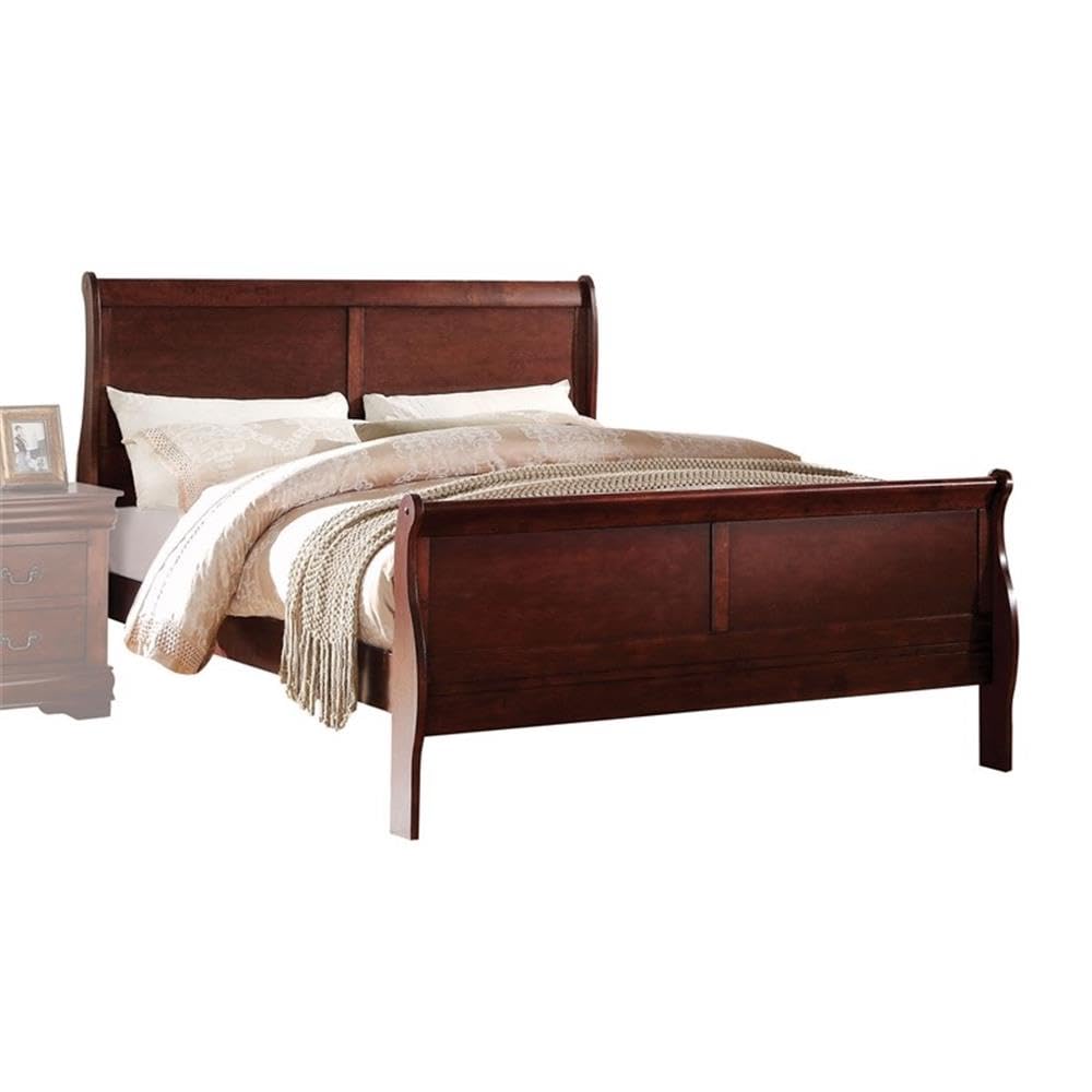 Acme Louis Philippe Queen Bed in Cherry