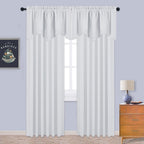 Nicetown Bathroom Valances For Small Windows, Rod Pocket Elegant 52 Inches By 18 Inches Scalloped Valance Curtain Panel For Livi