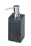 WENKO Slate Rock Soap Dispenser, Refillable Hand Soap Dispenser for Bathroom, Countertop Dispenser Suitable for Liquid Hand Soap