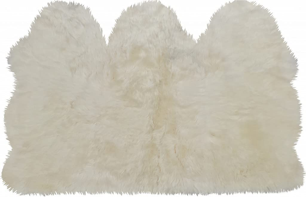 HomeRoots New Zealand Sheepskin, Microsuede 3' x 5' Golden Natural Sheepskin Area Rug