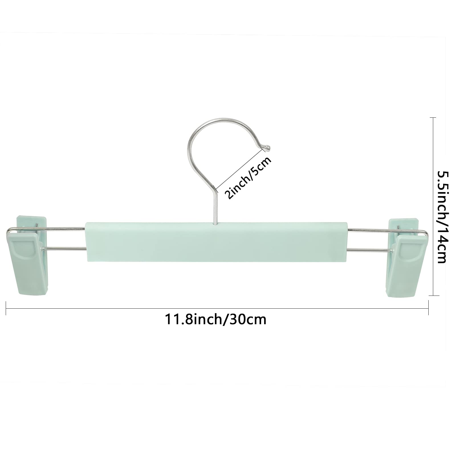 Pants Hangers With Clips Skirt Hangers For Women Plastic Clip Hangers For Pants Clothes Hangers (50Pack, Green)