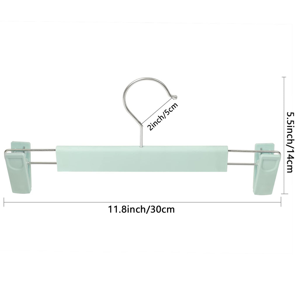 Pants Hangers With Clips Skirt Hangers For Women Plastic Clip Hangers For Pants Clothes Hangers (50Pack, Green)