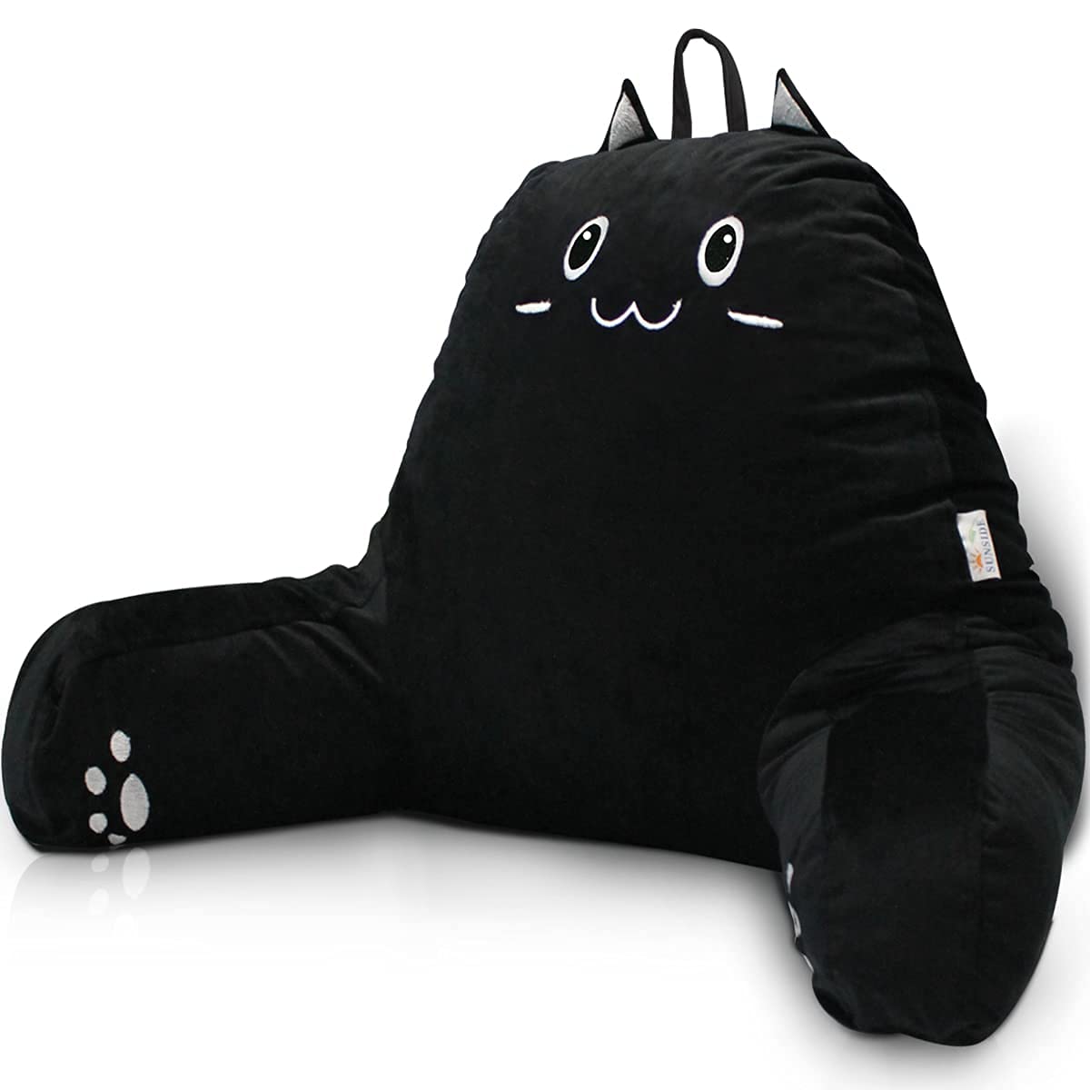 Sunside Reading Pillow With Cat Design, Cute Back Pillows For Adult And Children, Shredded Memory Foam Pillow With Arms, Suitabl