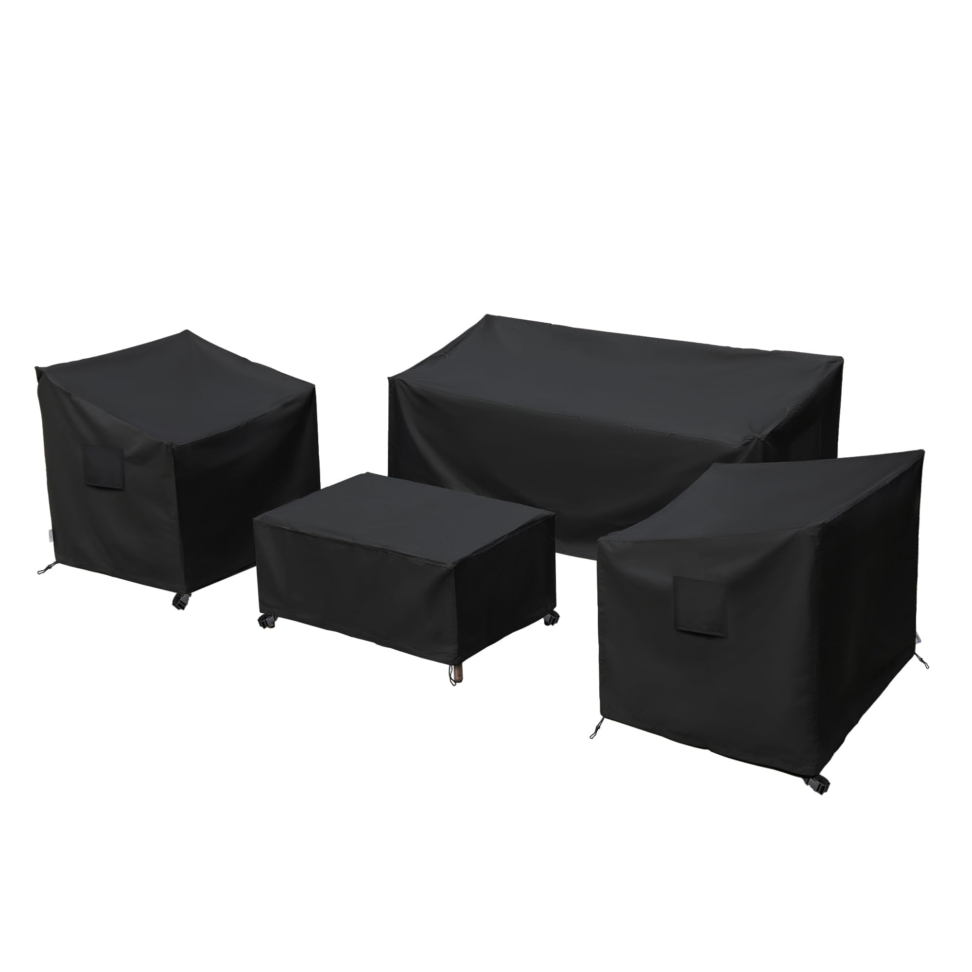 Baner Garden Patio Furniture Covers,Outdoor Furniture Cover Waterproof,Patio Furniture Set Covers For 4 Piece Outdoor Conversation Set,Patio Covers Set X-Large (Black)