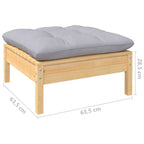 vidaXL Solid Pinewood Patio Lounge Set - Gray Cushions, Modular Design, Durable Construction, Ideal for Outdoor Relaxation and Entertainment