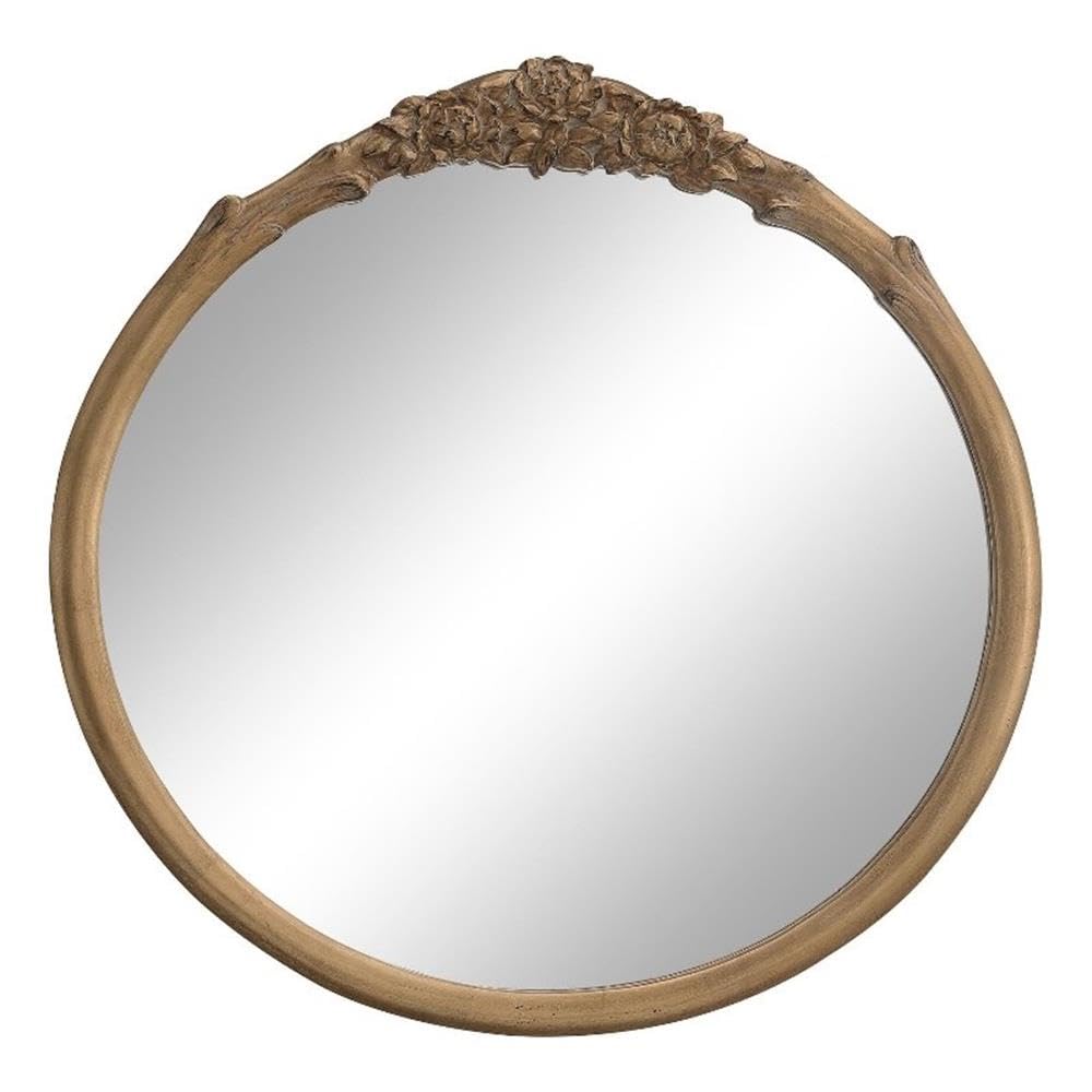 Coaster Sylvie Glass French Provincial Round Wall Floor Mirror In Vintage Gold